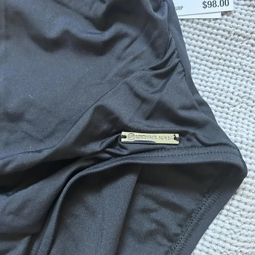 NWT Michael Kors Convertible Deep‎ V One-Piece Black Size 8